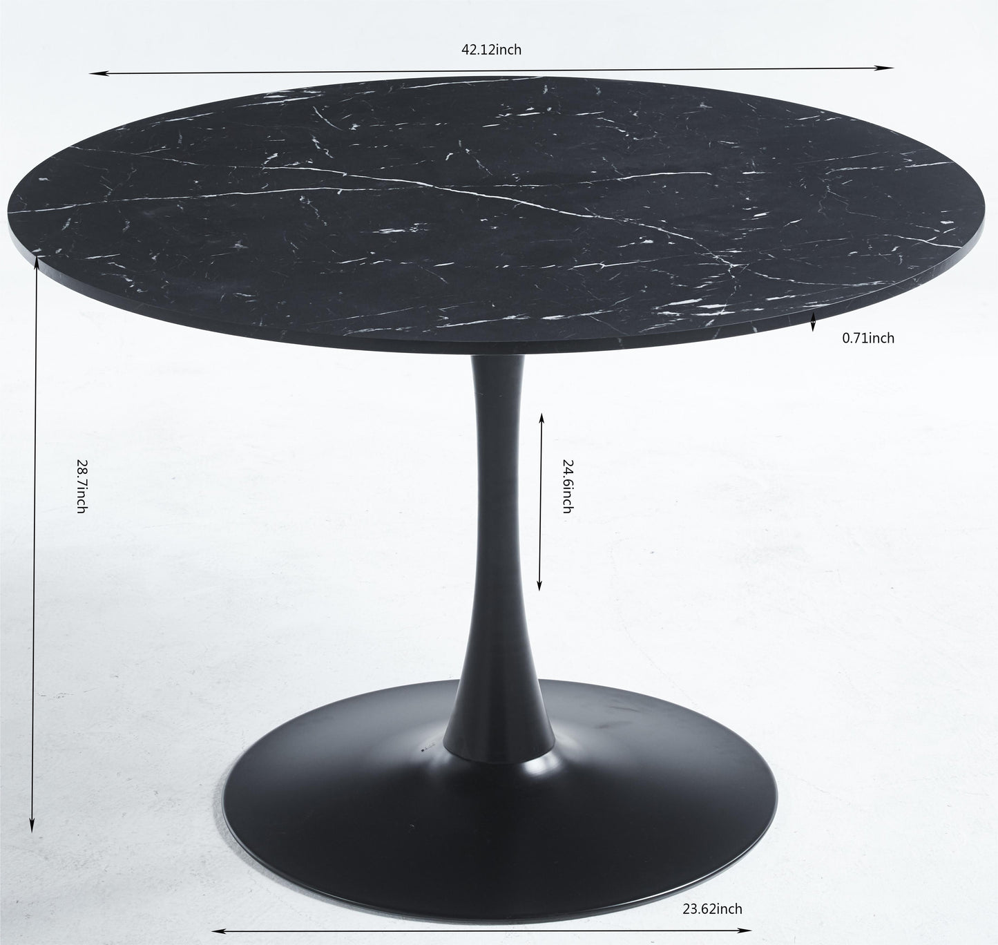 Black Tulip Dining Table 4-6 Middle Ages Dining Table Round Mdf Desktop Casual Coffee Table