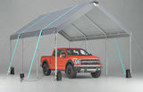 12 * 20 portable car tent garage with adjustable height from 9.5 feet to 11 feet, metal roof and side walls