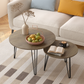 27.56'' Round Nesting Coffee Table Set of 2, Circular Nesting End Table Set  Sturdy Metal Base for Living Room, bedroom, Brown