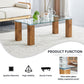 Glass-Top Coffee Table tea table with MDF Legs - Stylish Blend of Elegance and Durability