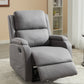 PU leather recliner massage chair with adjustable leg positions at the back, easy to reach side buttons - gray