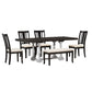 Traditional 6-Piece Trestle Extendable Dining Table Set with Removable Leaf, Padded Chairs, and Bench, Distressed White