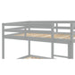 Twin over Twin Floor Bunk Bed,Grey