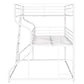 Full XL over Twin XL over Queen Size Triple Bunk Bed with Long and Short Ladder White