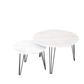 27.56'' Round Nesting Coffee Table Set of 2, Circular Nesting End Table Set Sturdy Metal Base for Living Room, bedroom, White