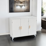 Sideboard Buffet Cabinet with Wavy Texture, White Accent Design for Modern Kitchens and Living Rooms