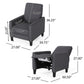 Smoke Fabric Push Back Chair, Elegant Design for Modern Home Décor