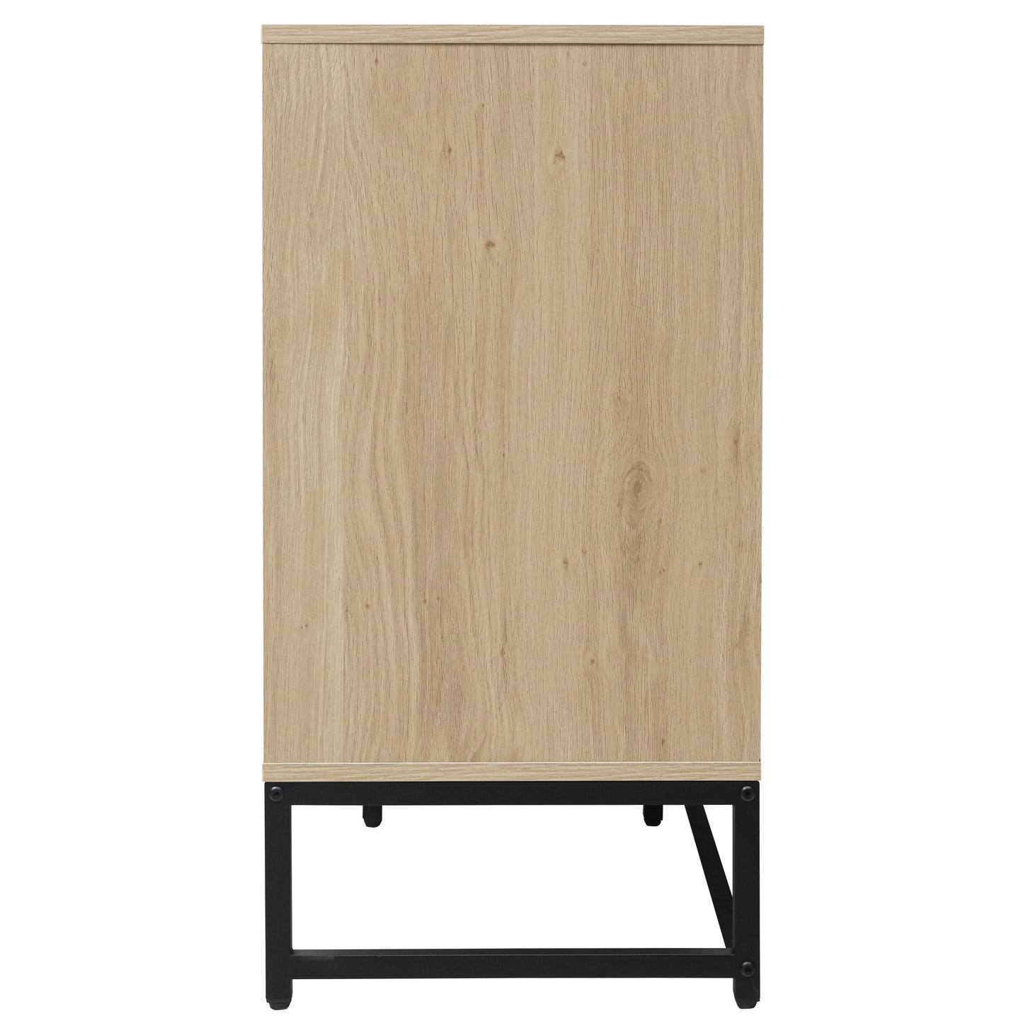 Engraved 3-Door Side Panel Cabinet with LED, Modern Coffee Bar Cabinet with Adjustable Shelves