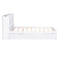 Full Size Storage Platform Bed with Pull Out Shelves and Twin Size Trundle, White