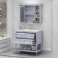 36" Bathroom Vanity with Medicine Cabinet, Adjustable Shelves, and 4 Drawers, Modern Design for Bathroom Storage