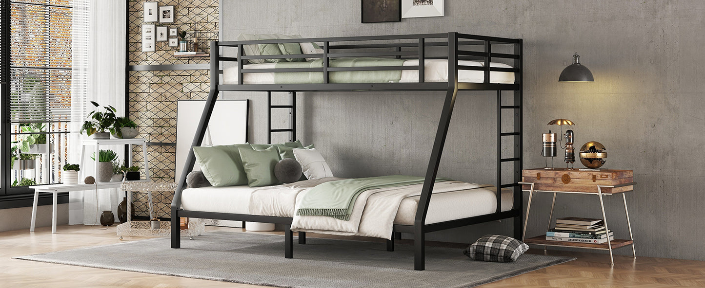 Metal Twin XL over Queen Bunk Bed for Teens and Adults,Space-Saving/Noise Reduced/No Box Spring Needed