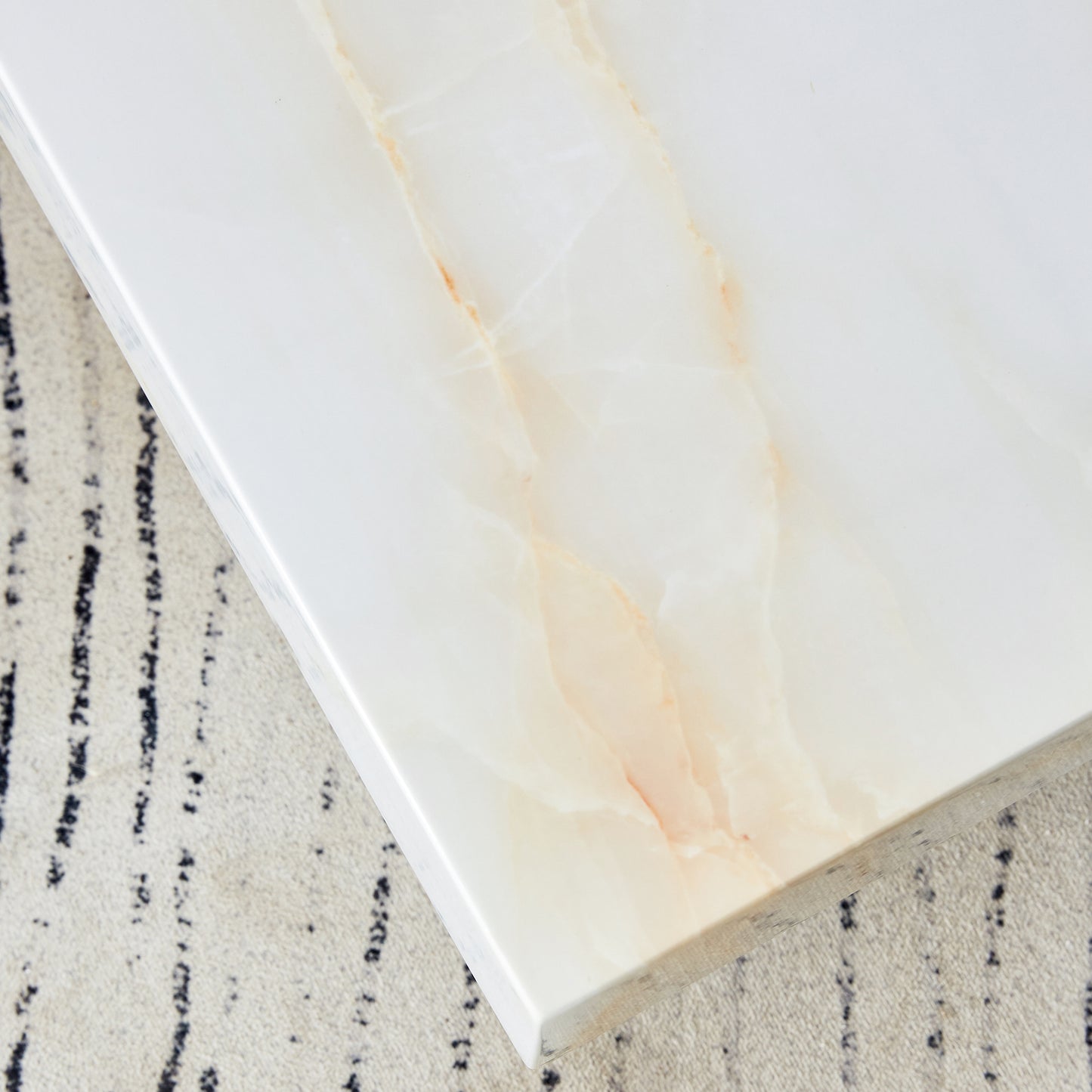 A modern and practical coffee table with imitation marble patterns made of MDF material