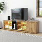 ModernTV stand suitable for TVs under 80 inches, media console with multifunctional storage, and LED lights