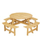 Outdoor picnic table for 8 people, circular picnic table for 8 people, with 4 embedded bench tables and bench sets