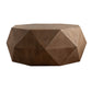 38" Three-Dimensional Embossed Pattern Coffee Table, American Retro Style with Durable Tabletop