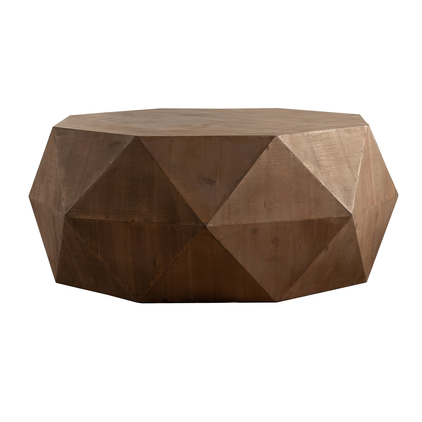 38" Three-Dimensional Embossed Pattern Coffee Table, American Retro Style with Durable Tabletop