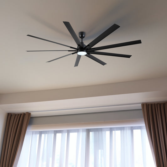 84 In Super Large Black Ceiling Fan with Remote Control