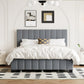 Queen Size Velvet Upholstered Platform Bed with 2 Drawers and 1 Twin XL Trundle- Gray