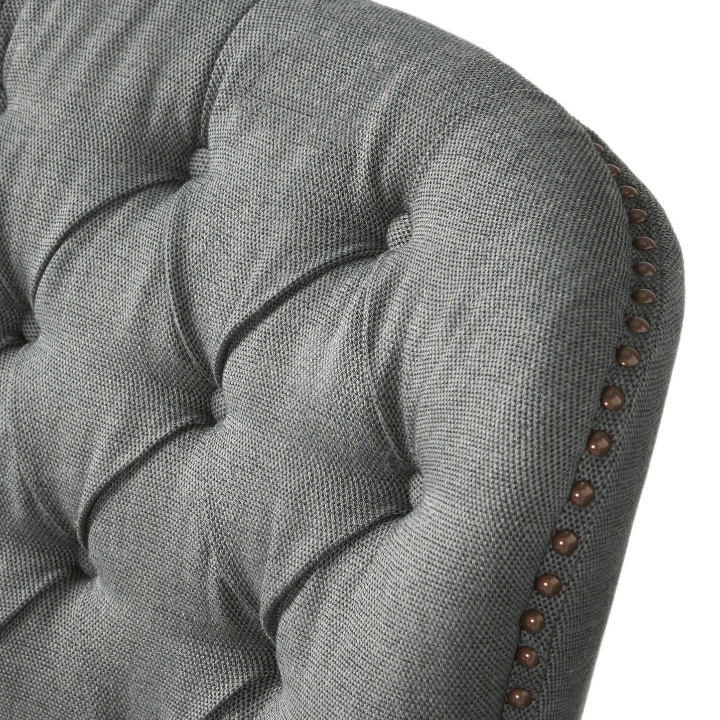 Sillón club moderno de tela gris y conjunto otomano, elegante sillón acolchado para salas de estar