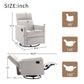 Modern Upholstered Rocker Nursery Chair Plush Seating Glider Swivel Recliner Chair Tan