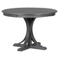 TREXM Five-Piece Retro Round Dining Table Set with Curved Brackets and 4 Cushioned Chairs, Dark Gray