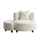 Modern Teddy Fabric Sofa Chair with Ottoman Footrest, Comfortable Seating for Living Room, Bedroom, and Office, Beige