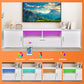 Modern TV stand with LED Lights Entertainment Center TV cabinet with Storage for Up to 75 inch