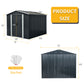 8ft x 10ft Outdoor Metal Storage Shed with Floor Base Black