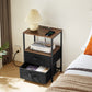 Tea Table with Charging Station, USB Port, Socket, and 2 Drawers, Perfect for Bedside Use