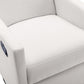 Modern Upholstered Rocker Nursery Chair Plush Seating Glider Swivel Recliner Chair Beige