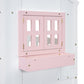 Twin over Twin House Bunk Bed with Roof , Window, Window Box, Door , with Safety Guardrails and Ladder, Pink/White