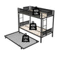 Metal double bed with casters/sturdy frame/no noise/comfortable guardrail/2 side ladders/no need for spring box