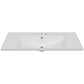 36" Single Bathroom Vanity Top with White Basin, 3-Faucet Holes, Ceramic Finish for Modern Bathrooms