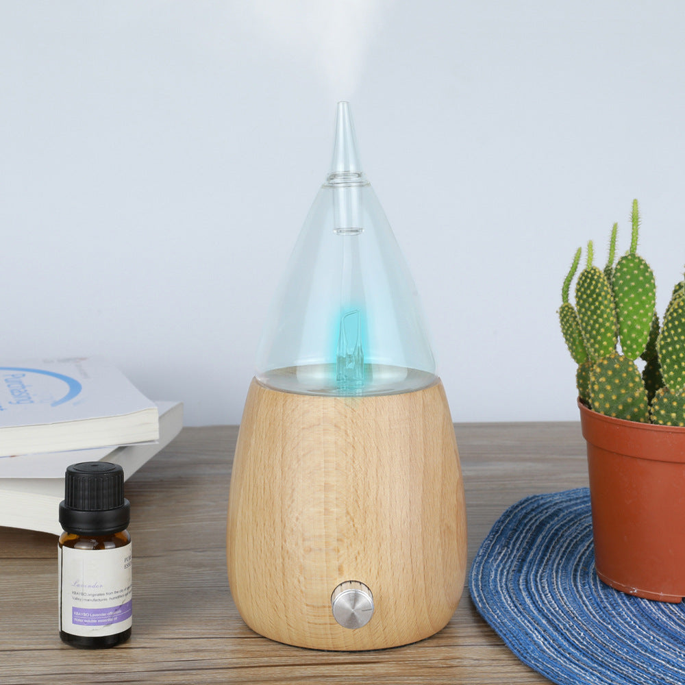 Aromatherapy Lamp Wholesale Solid Wood Handmade Glass Essential Oil Cold Spray Diffuser Air Purification and Humidification Dual-purpose Aroma Diffuser