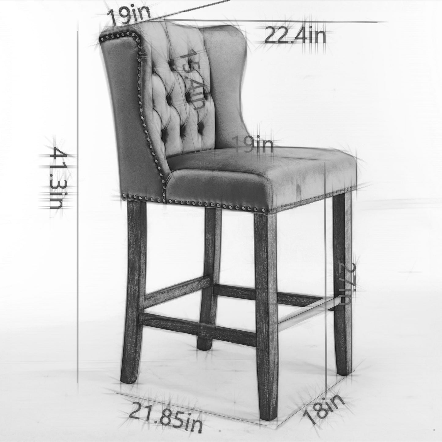 A&A Furniture Counter Height Bar Stools Upholstered