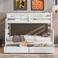 Wood Twin over Full Bunk Bed with 2 Drawers  White