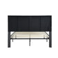 Queen Size Upholstered Platform Bed Frame Wood Slat Support Grey