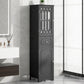 Tall Bathroom Cabinet, Freestanding Storage Cabinet with Drawer and Doors, MDF Board, Acrylic Door, Adjustable Shelf, Black