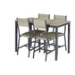 Dining Set for 5 Kitchen Table with 4 Upholstered Chairs Grey 47.2'' L x 27.6'' W x 29.7'' H