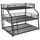 Twin XL/Full XL/Queen Triple Bunk Bed with Long and Short Ladder and Full-Length Guardrails Black