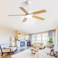 42 Inch Modern Ceiling Fan With 3 Color Dimmable Light 5 Blades Remote Control Reversible DC Motor White