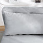 Sillón chaise longue gris de terciopelo para interiores con espacio de almacenamiento y almohada, diseño moderno tapizado con brazos enrollados