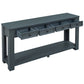 TREXM Console Table with Storage Drawers and Bottom Shelf, Navy Finish for Entryways and Hallways