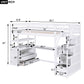 Twin Size Loft Bed with Desk and Shelves  Two Built-in Drawers  Storage Staircase White