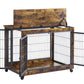 Furniture Dog Cage Crate with Double Doors, Rustic Brown, 38.58'' W x 25.2'' D x 27.17'' H