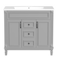 36" Bathroom Vanity with Top Sink, Modern Storage Cabinet with 2 Soft-Closing Doors and 2 Drawers