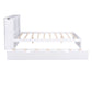 Queen Size Storage Platform Bed with Pull Out Shelves and Twin XL Size Trundle  White