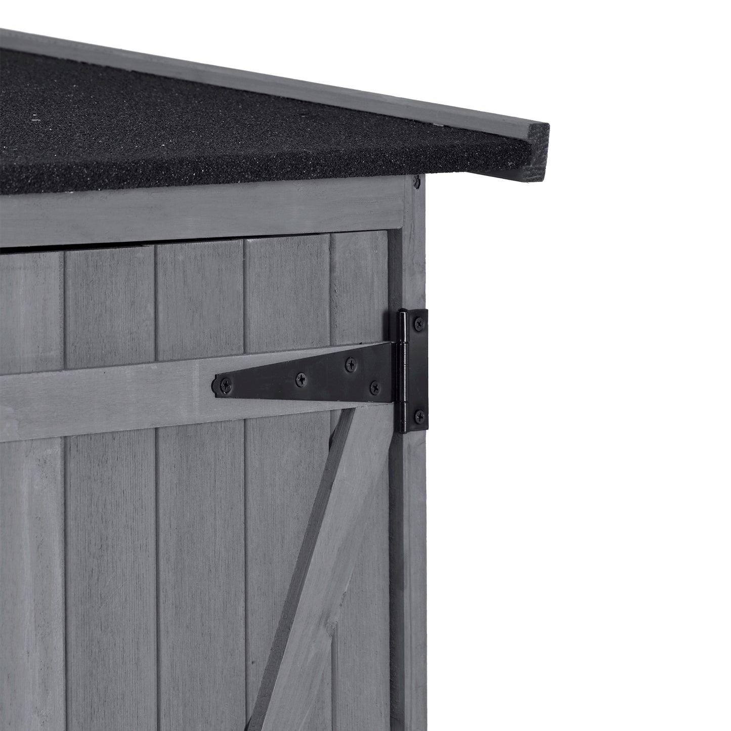 Outdoor 5.3ft Hx4.6ft L Wood Storage Shed Tool Organizer,Garden Shed, Storage Cabinet with Waterproof Asphalt Roof Gray