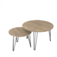 27.56'' Round Nesting Coffee Table Set of 2, Circular Nesting End Table Set  Sturdy Metal Base for Living Room, bedroom, Brown