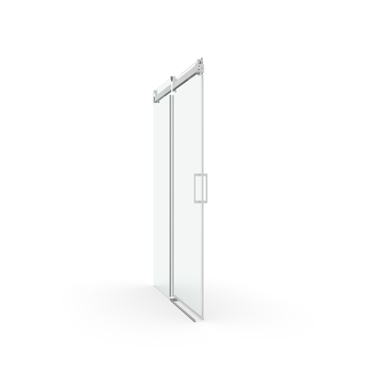 68 to 72 Inches Wide Frameless Soft-Closing Shower Door, 3/8" Thick Brushed Nickel Glass